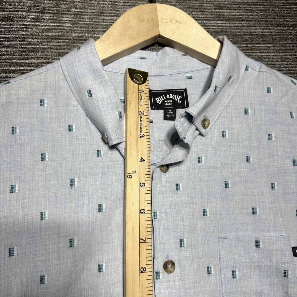 Billabong Shirt Men's Medium Blue Geomtric Short Sleeve Button Up ABBWT00112 - Picture 6 of 13